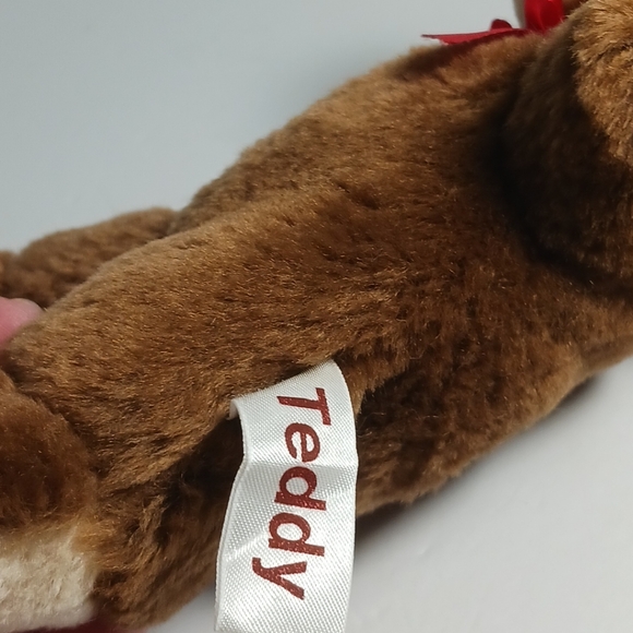 Russ Berrie and Company Vintage  1979  Teddy Bear Plush Stuffed Animal Red Bow - Picture 4 of 7